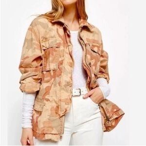Free People Women's Camouflage Utility Jacket, Size Small, EUC